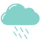 Bewolkt en gestage regenval